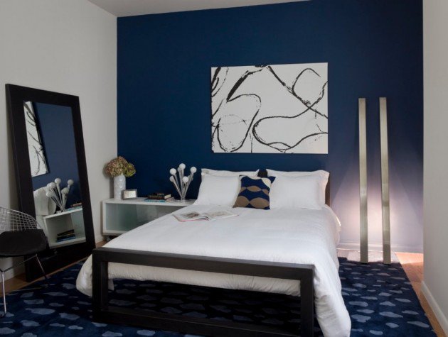 Dark blue bedroom